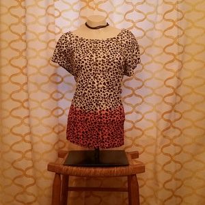 Zara Knit Animal Print Top